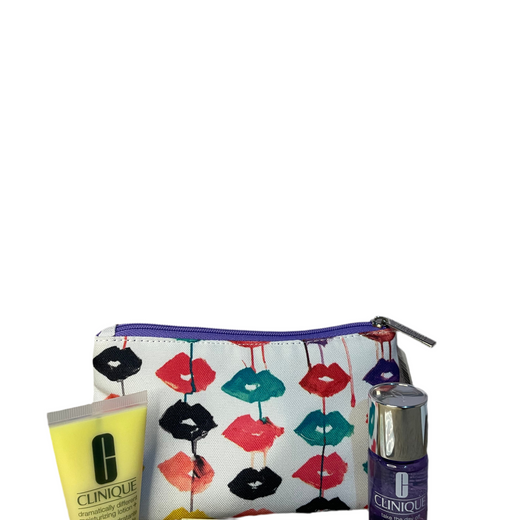 Necessaire Clinique- Máscara de Cílios 10ml, Hidratante Facial 30ml , Demaquilante 30ml